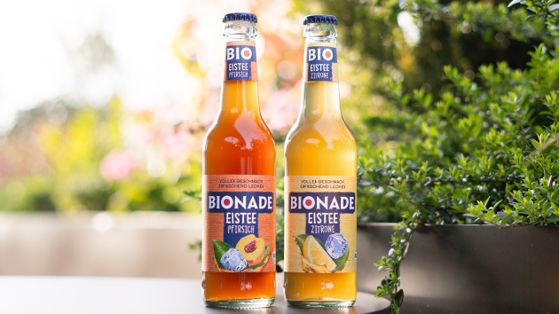 Bionade betritt neues Marktsegment - Bionade launcht Eistee in den Sorten Pfirsich und Zitrone - Quelle: Bionade GmbH